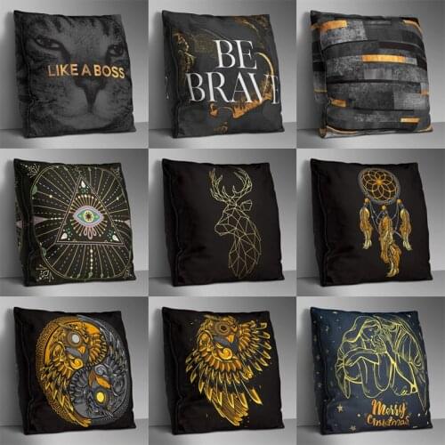 Vintage Double Side Print Cushion Cover Polyester Decorative for Sofa Seat Soft Throw Pillow Case Cover 45x45cm Home Decor