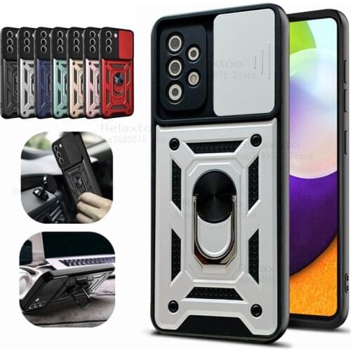Ring Case Slide Camera Protector Hard Cover For Samsung A51 A52 A71 A72 A32 A12 A22 A42 A02S A82 S20 FE S21 plus note 20 ultra