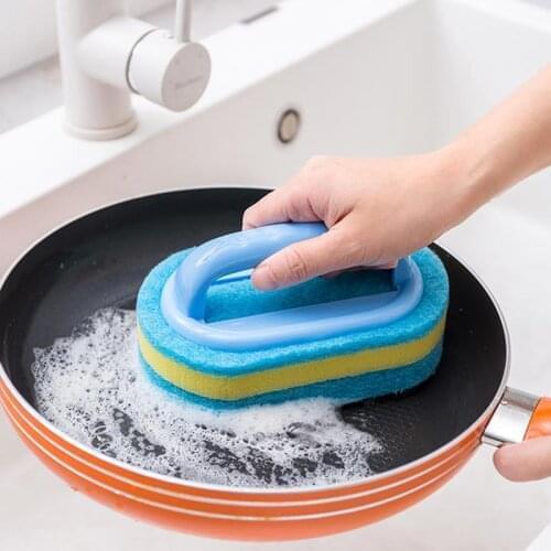 Kitchen Cleaning Bathroom Toilet Kitchen Glass Wall Cleaning Bath Brush Handle Sponge Bath BottomBathtub Ceramic Cleaning Tools