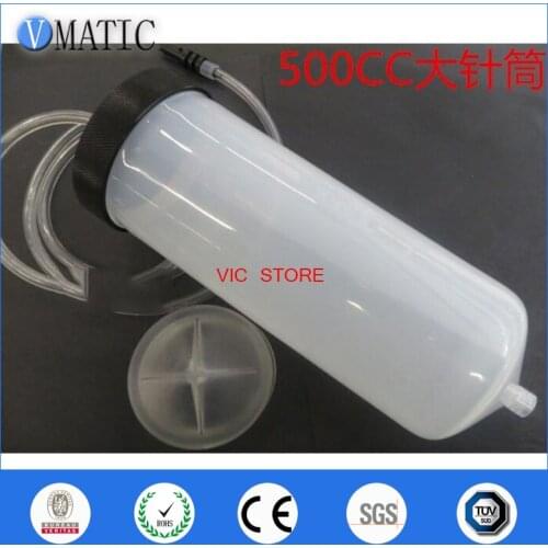 High Quality 500cc/ml Luer Lock Tip Dispenser Dispensing Pneumatic Syringe Barrel With Piton Barrel Adapter & Needles