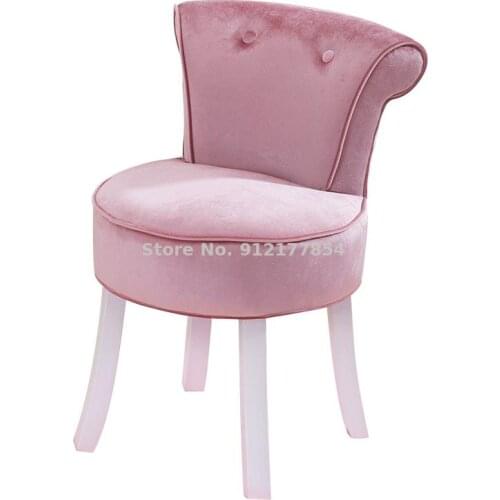 European solid wood dressing table stool makeup chair dressing chair makeup back chair princess makeup stool net red ins chair
