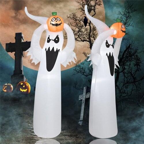 Halloween Inflatable Glow Lifting Pumpkin and Light Inflatable Ghost Halloween Holiday Party Decorations Outdoor Inflatable Toy