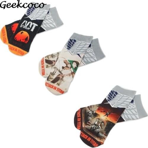 J2188 Classical Anime Funny Printed Women Men Short Socks Ankle Kawaii Party Favor Cosplay Gifts