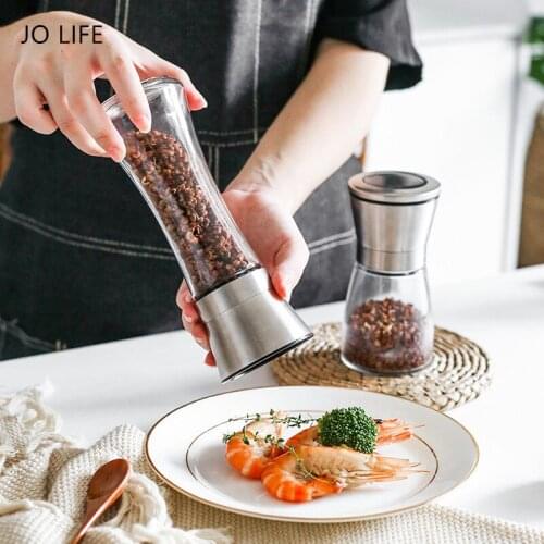 JO LIFE Seasoning Grinding Mills Stainless Steel Manual Sea Salt Herbs Spice Shredder Chopper Kitchen Tool Pepper Grinder
