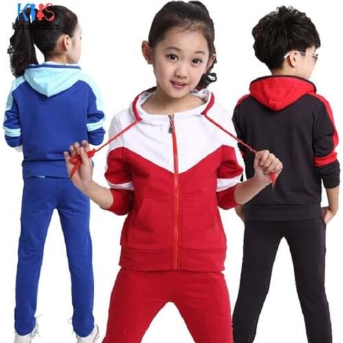 Kindstraum Boys Cotton Hooded Coats + Pants Wear Spring Children Solid Clothing Sets Autumn Causal Suits for Girls,RC1678
