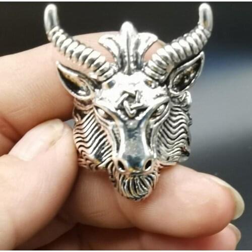 China White copper beast head ring