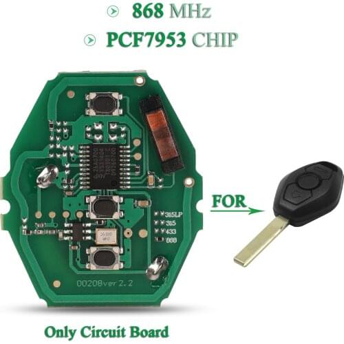 Bilchave 10pcs For BMW CAS2 System 3/5 Series 868MHz PCF7953 Chip Remote Smart Car Key Circuit Board Fob 3Button Replacement