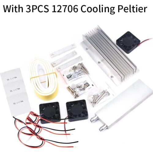 DIY Water Cooling Head Cooling System Kit Semiconductor Refrigerator Set Cooling Component 12V with 3PCS 12706 Cooling Peltier