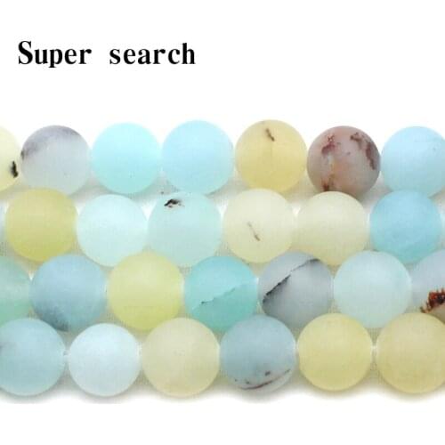 Natural Stone Matte Amazonite Round Beads For Jewelry Making6 8 10mm Perles Gem Loose Beads Diy Bracelet Necklace Dropship
