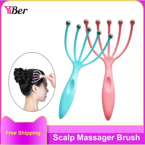 4pcs/set Grabki do Skory Glowy Rake Head Massage Ball comb Five-claw scalp magnetic bead Stress Release &Detangling Hair Brush