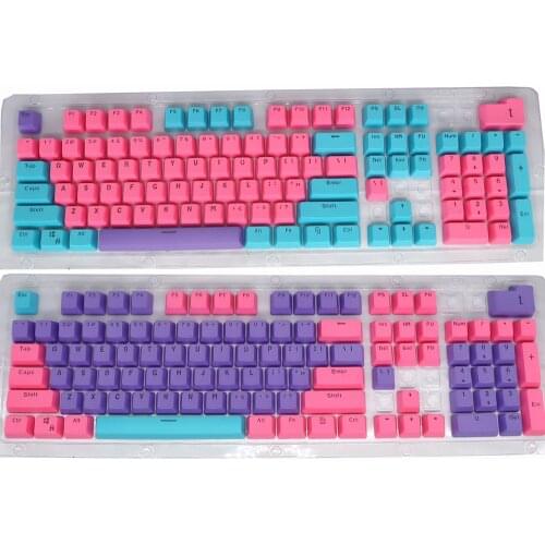 Mechanical Keyboard Keycaps PBT OEM Profile Double Shot Transparent Backlit 104 Keys for 61 68 87 Layout Mini Keyboard