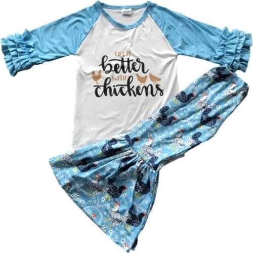 Fashion new winter autumn design clothing suit blue raglan sleeve lovely little girl wholesale clothing lovely little girl20