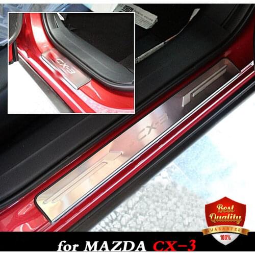 CX3 Stainless Steel Door Sill Scuff Plate Fit for MAZDA CX-3 2014-2018