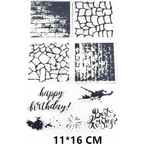 2021 New Wall Text Clear Stamps DIY Scrapbooking Craft Supplies Rubber Silicon Seals Card Photo Album Hobby ink pad Stamping