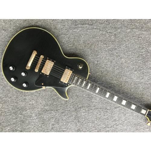 Wholes electric guitar ebony fingerboard relic guitar mahogany wood body and neck matte black relic guitar
