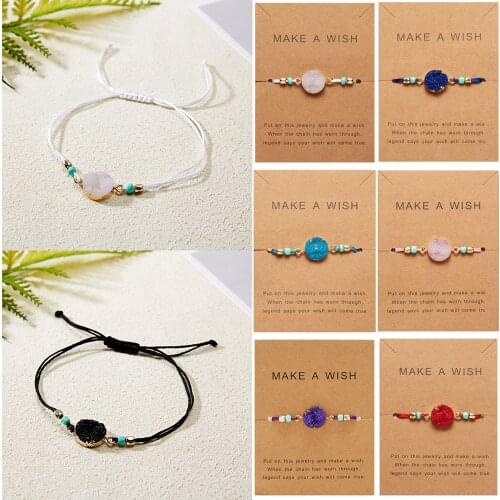 Eif Dock Handmade Resin Natural Stone Woven Charm Bracelets Crescent Moon Lucky Red String Bracelets Femme Fashion Jewelry Gift