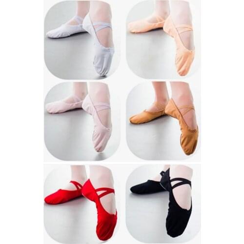 6 Colors Yoga Gym Flat Slippers Camel Pink White Black etc Canvas Ballet Dance Shoes For Girls Children Women Teacher Dancewear