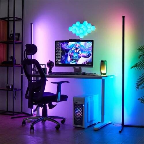 Modern LED Floor Lamp RGB Floor Light Colorful Bedroom Dining Room Atmosphere Lighting Club Home Indoor Decor Standing Lamp