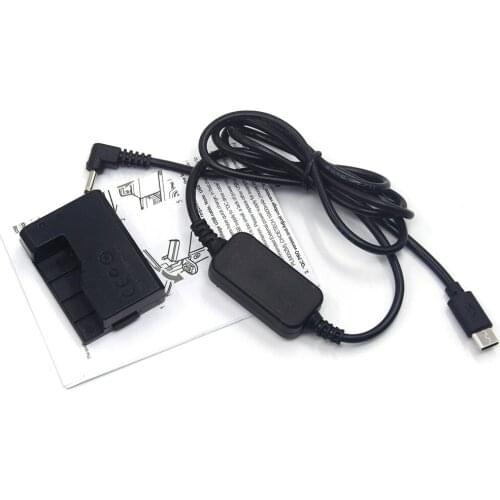 USB Type C USB-PD Converter to DC Cable + DR-E10 LP-E10 Fake Battery for Canon EOS 1200D 1300D 1500D X90 X80 X70 X50 T5 T6 T7