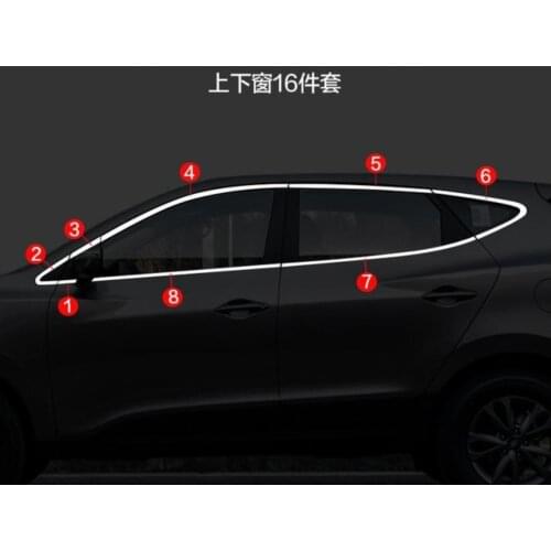 High-quality Car styling stainless steel Strips Car Window Trim Decoration Accessories For Hyundai IX35 2010-2017