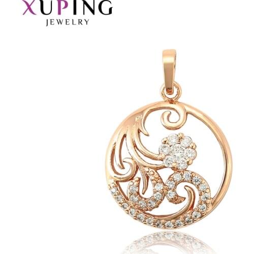 Xuping Luxury Necklace Pendants Rose Gold Color Fashion European Style Party/Wedding Jewelry For Women 34112