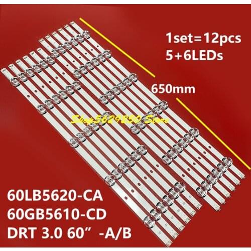 12 PCS/set LED backlight strip for LG TV innotek DRT 3.0 60"A/B 60LB585V 60LB6100-UG 60LB6000-UH 60LY340C-UA AUSMLJR 60LF6090-UB