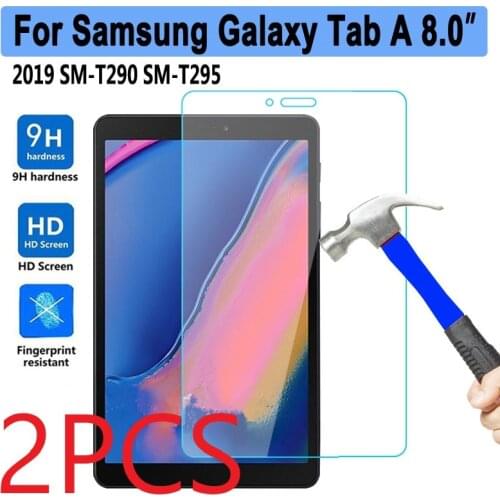 2PCS Tempered Glass Film for Samsung Galaxy Tab A 8.0 2019 T290 T295 T297 SM-T290 Tablet Screen Protective Glass Film Cover