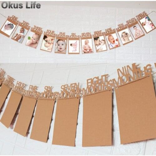 2019 Newest Photo folder Kids Birthday Gift Decorations 1-12 Month Photo Banner Monthly Photo Wall