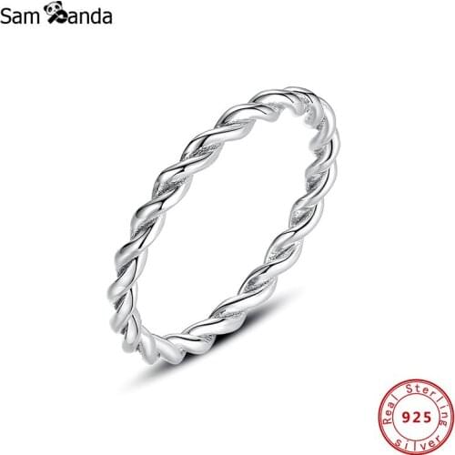 2020 Original 100% 925 Sterling Silver Ring Pave Knot Rings Gift Women Wedding Anillos Fine Jewelry Luxury Brand