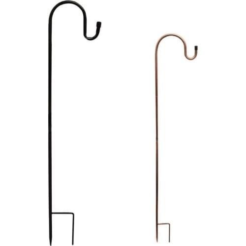 32in/47in Outdoor Adjustable Shepherd Hook Metal Hook Plant Hangers with Rust Resistant Coating Multipurpose Garden