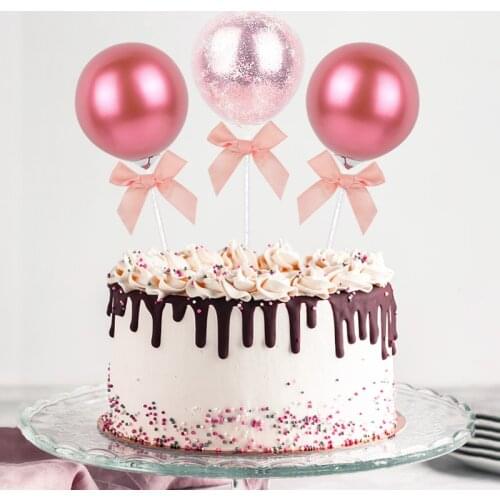 5inch Balloon Cake Toppers Cupcake Flag Cake Decorating for Baby Shower Kids 1st Birthday Wedding Party Decoration DIY Cake