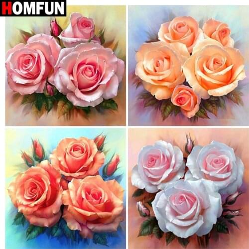 HOMFUN Full Square/Round Drill 5D DIY Diamond Painting ”Flower rose landscape" 3D Embroidery Cross Stitch 5D Home Decor Gift