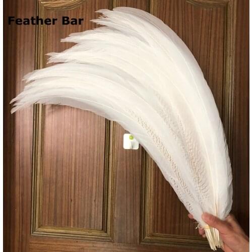 Free shipping 50pc/lot White color lady amherst pheasant silver feathers 60-65cm 75-80cm long silver white chicken tail Feathers