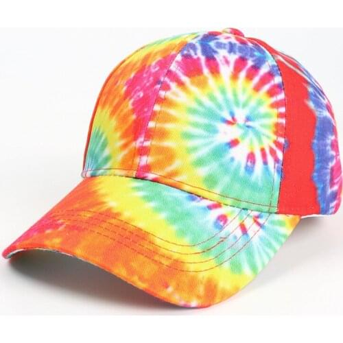 Baseball cap new tie-dye personality 3D printing pattern hat men and women hard top curved brim sunshade cap tide