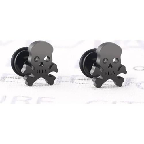 Skull SIZE 10MM Trend Brief Titanium Stainless Steel 3 Colors Plated Men Earring Stud Earrings For Women Classic Jewelry