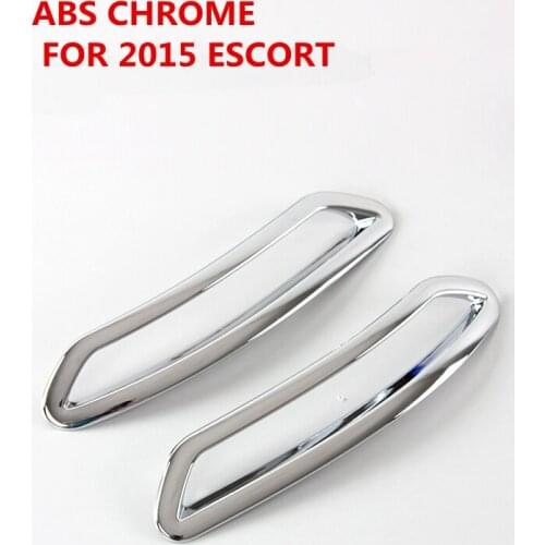 FOR ESCORT FORD 2015 REAR ABS chrome fog lamp cover car-styling plastic plating fog light trim decorat protect cover stickers