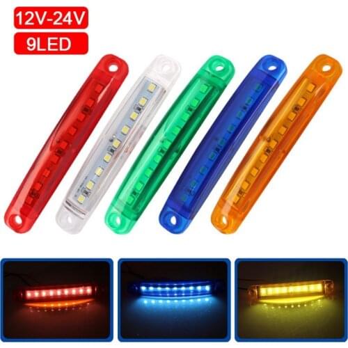 Truck Trailer Side Marker Indicators Light 12/24V 9LED Auto Car Bus Truck Lorry Side Marker Light Low Trailer Rear Warning Lamp