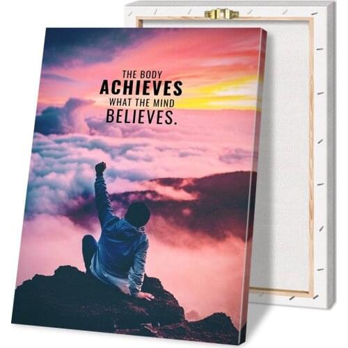 HD Home Decoration Printing Achieve What You Believe Poster Canvas Wall Art Oil Painting Living Room Decoration with Frame