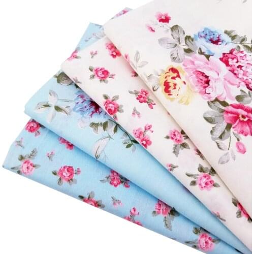 Floral Printing Series Cotton Twill Fabric DIY Sewing Quilting Patchwork Cloth Handmade Home Textile Bedding Soft Cotton Fabric
