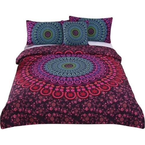 Bedding Set Cotton Mandala Duvet Cover Set Posture Million Romantic Soft Bedclothes Twill Boho Plant Flowers Bed Set