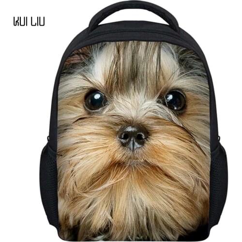 Customized Images Cool 12 inch Men Backpack Poker Face Dog Print College Boys School Bags Casual Laptop Travel Bagpack Mochila