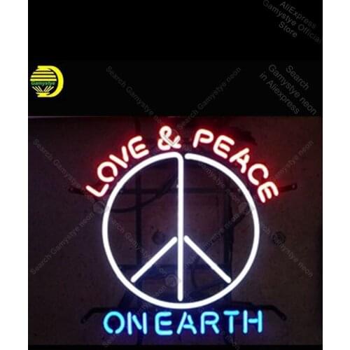 Love Peace on Earth Neon sign Glass Tube Bulb Light icons light Neon Bar Signs outdoor lighting store Cool Neon Signs Games Neon