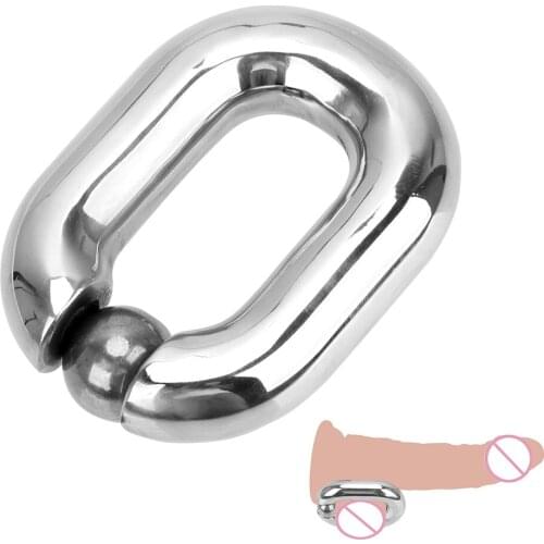 Metal Penis Bondage Cock Ring Male Heavy Duty Ball Scrotum Stretcher Delay Ejaculation Stainless steel Penis Rings Sex Toys