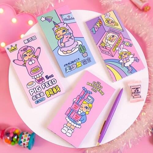 Cute Lollipop Girl Portable Memo Pad Daily Tear-off Message Notepad School Office Supplies Stationery