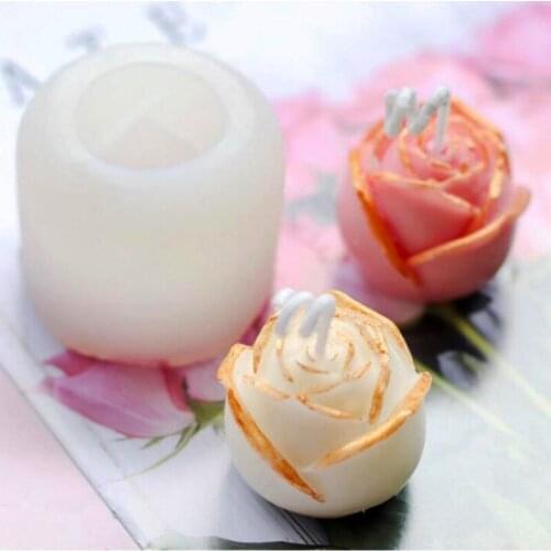 Mini Rose Flower Decorative Candle DIY Mold, ingle hole three-dimensional crimped rose rose silicone mould