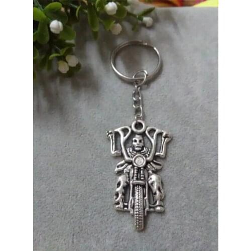 Fashion "Skeleton motorcycle riders"key chain - simple atmosphere Pendant Fit DIY charm keychain key ring Accessories D107