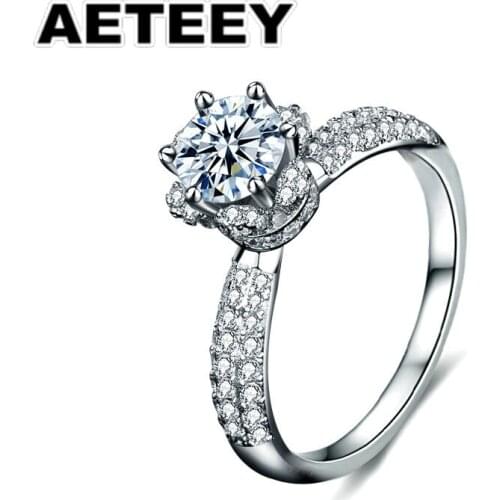Moissanite Ring Sterling Silver 925 jewelry 1ct diamond ring fashion ice queen six-claw engagement diamond ring women JA-04