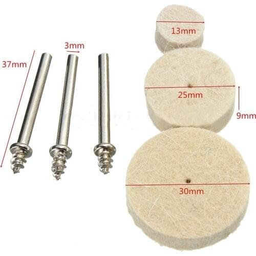 33pcs Wool Felt Polishing Buffing Wheel Mixed Set Accessory With Handles for Rotary Tool Mayitr Grinding Abrasive Tools