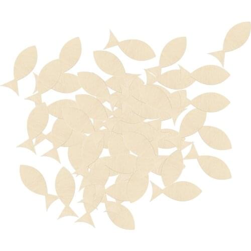 50 Pieces Unfinished Wooden Shark Cutout, Ocean Wall Art Decor for Painting, DIY