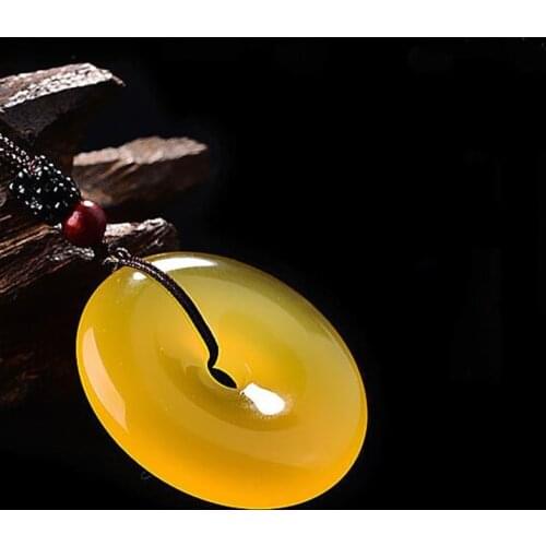 Natural Agate Chalcedony Pendant Jewelry Lucky Exorcise evil spirits Amulet Necklace Pendant Sweater chain Jade Fine Jewelry